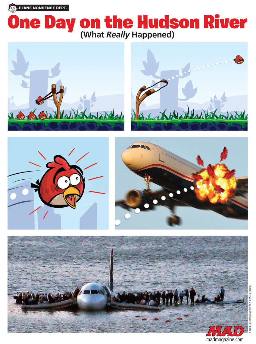 The Real Cause of the Recent Airplane-Bird Collisions | Mad Magazine